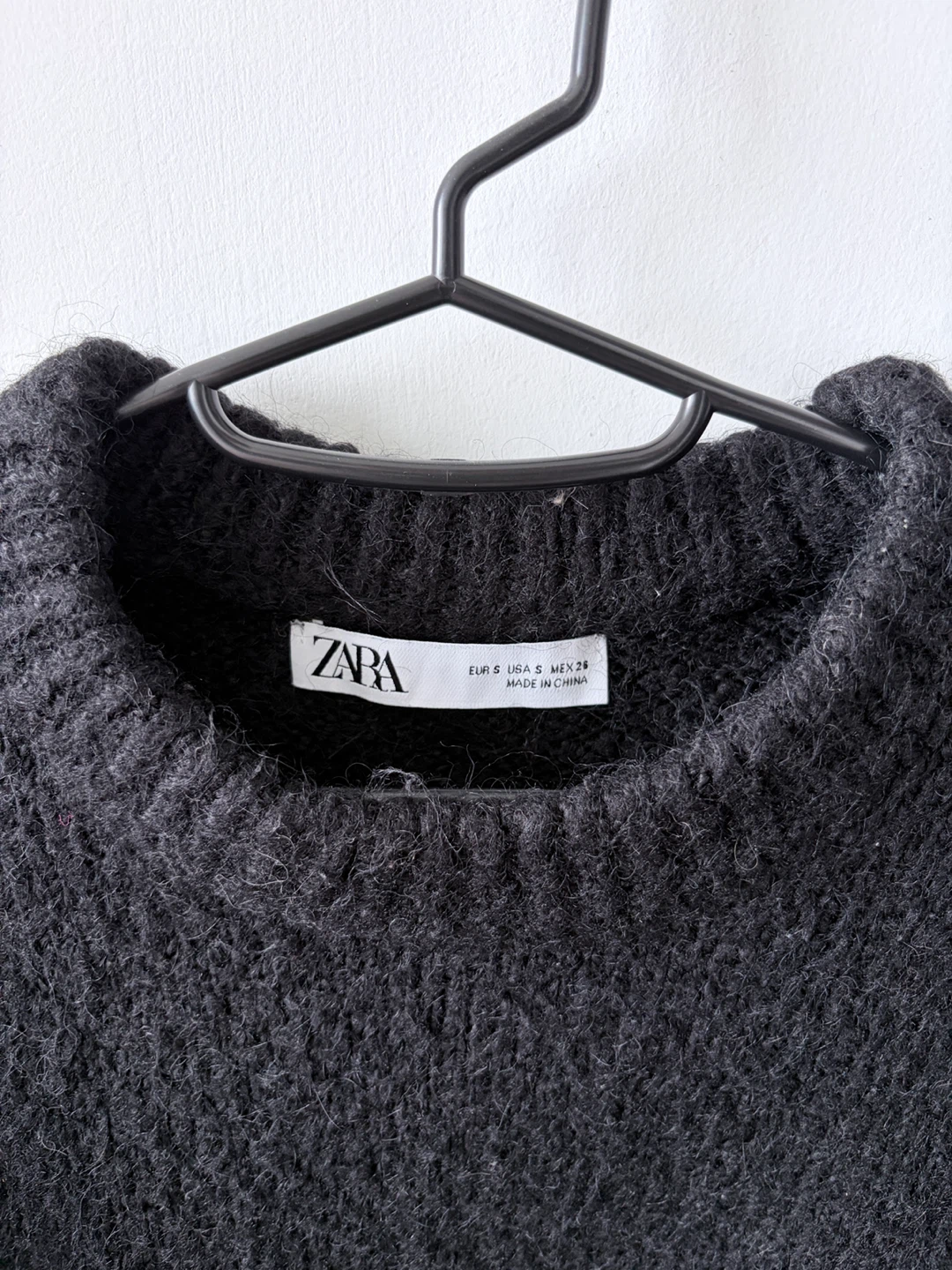 ZARA Black Textured Knit Sweater Size S - photo 2