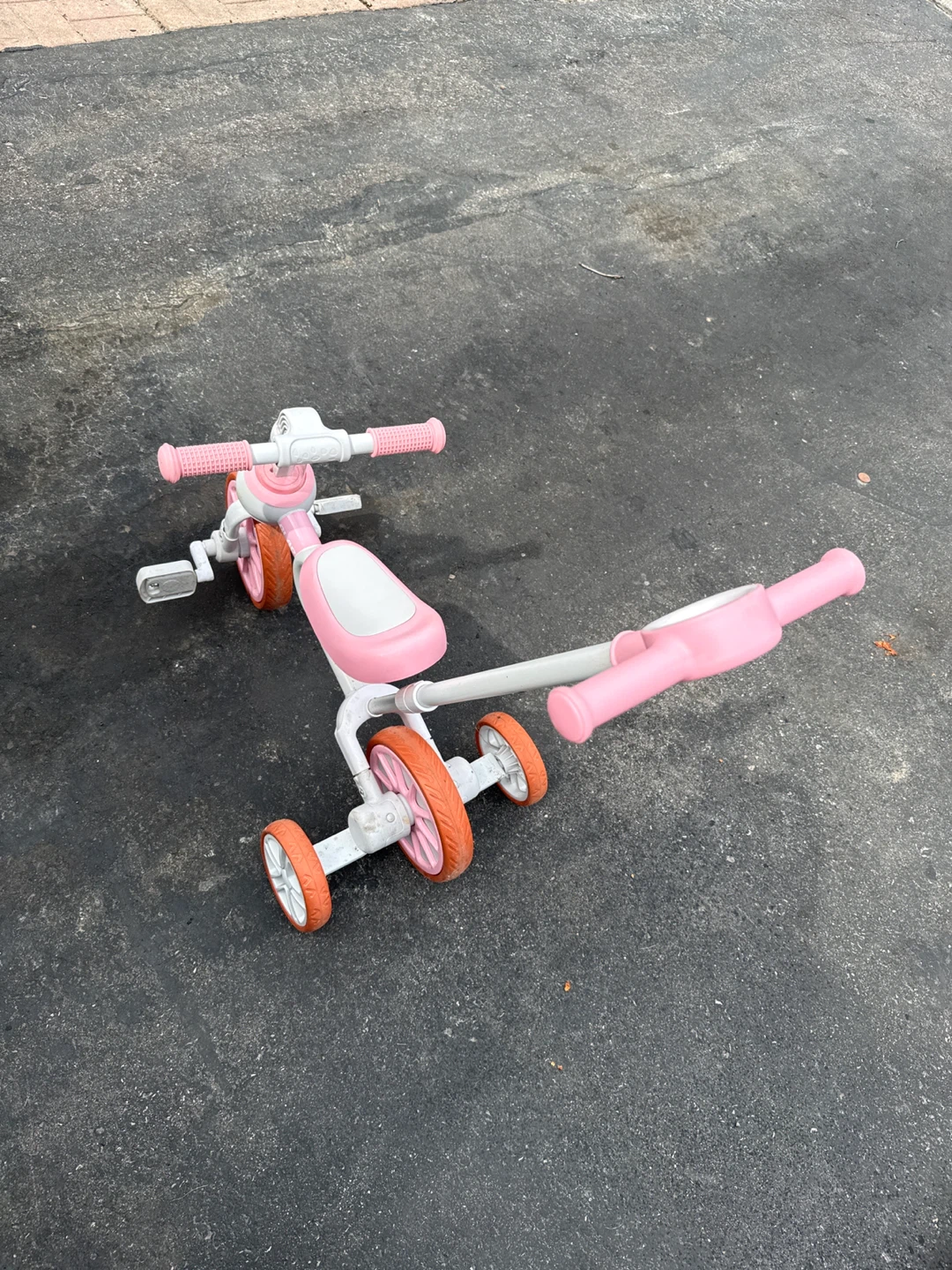 Pink Baby Tricycle with Parent Handle