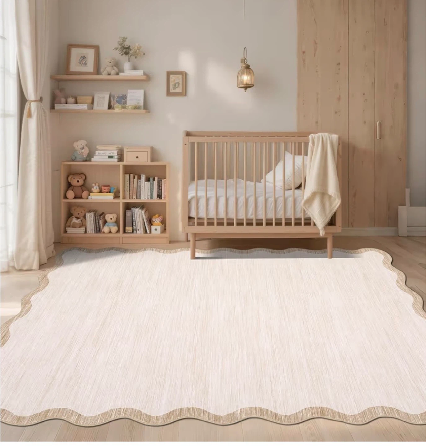 Scalloped Edge Area Rug - Cream - photo 2