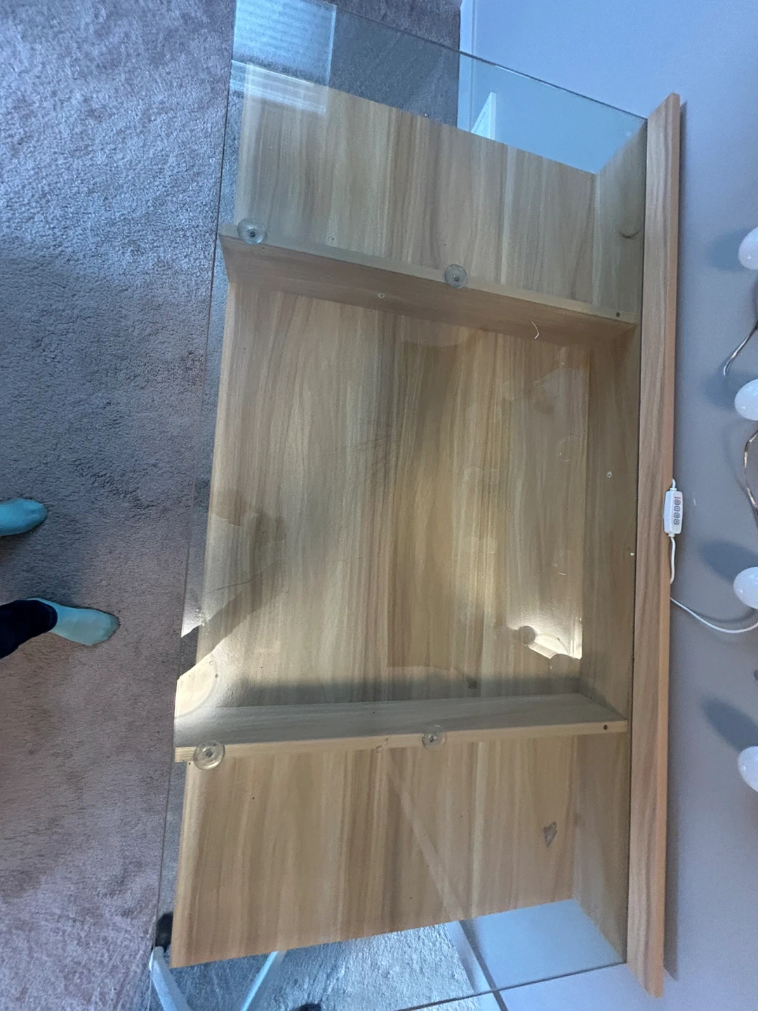 Glass and Wood Desk with Shelving - photo 3