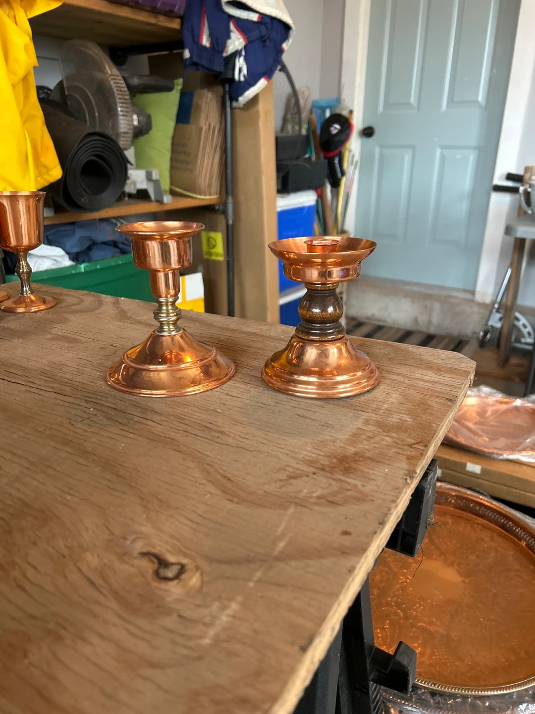 Two Copper Candleholders