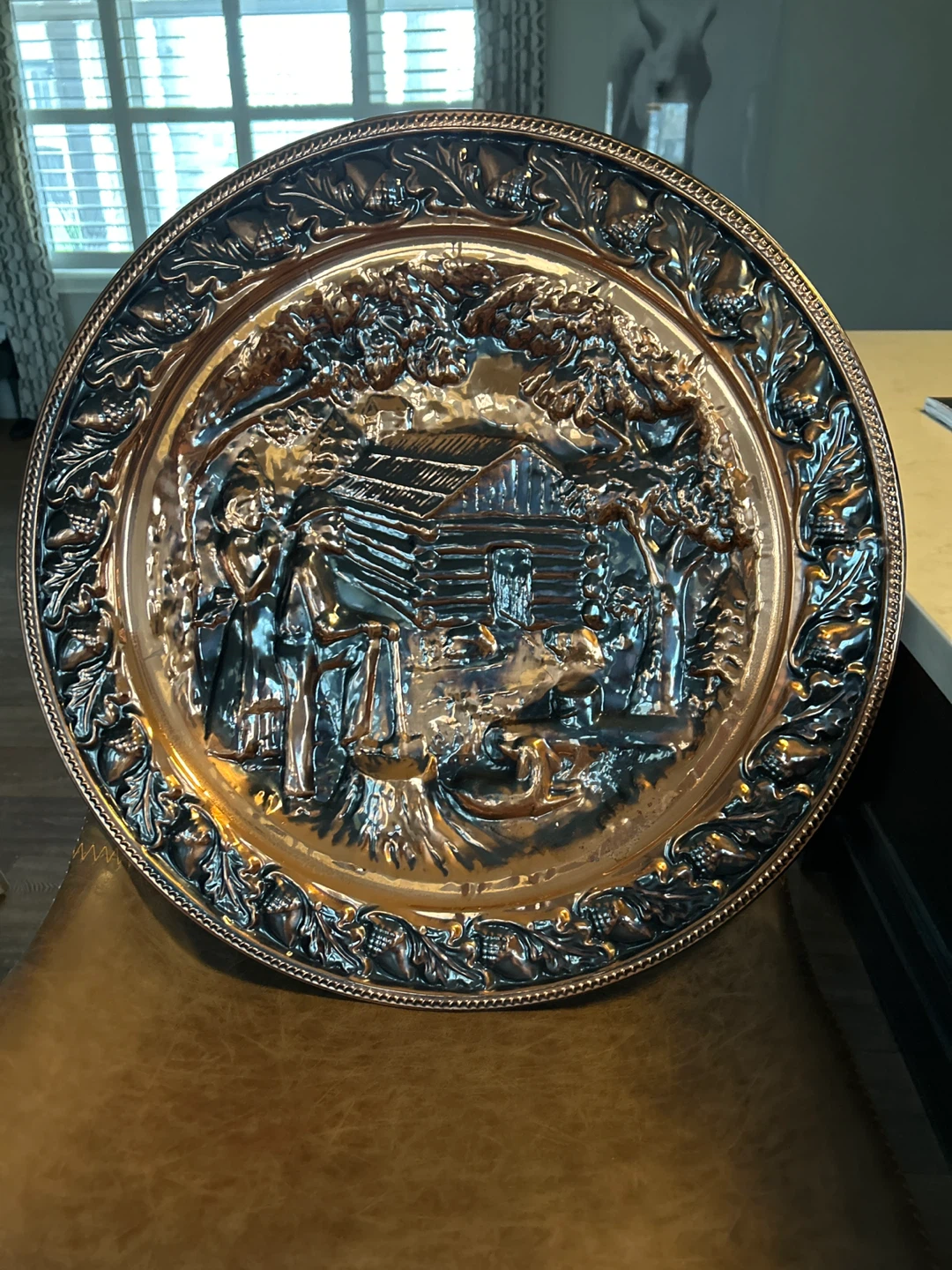 Vintage Embossed Copper Plate Wall Art - photo 2