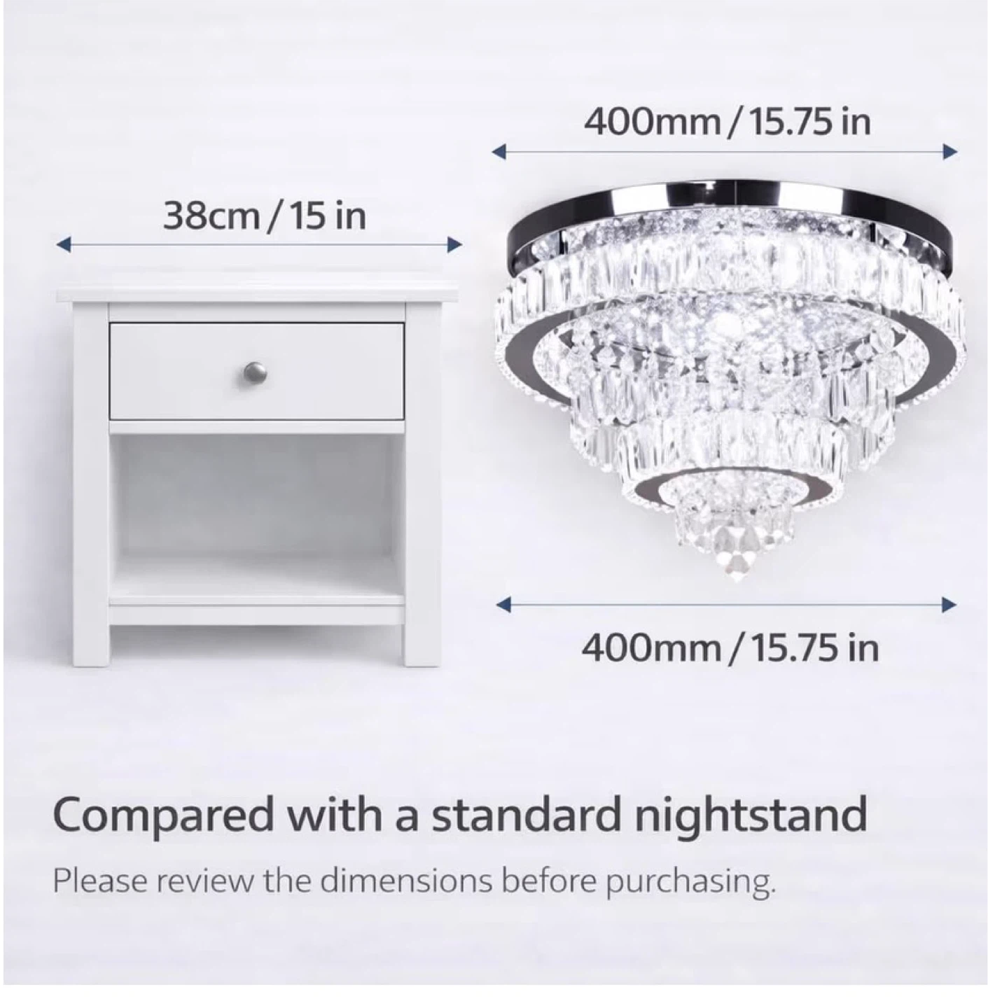 Crystal Chandelier Flush Mount Ceiling Light Fixture - photo 2