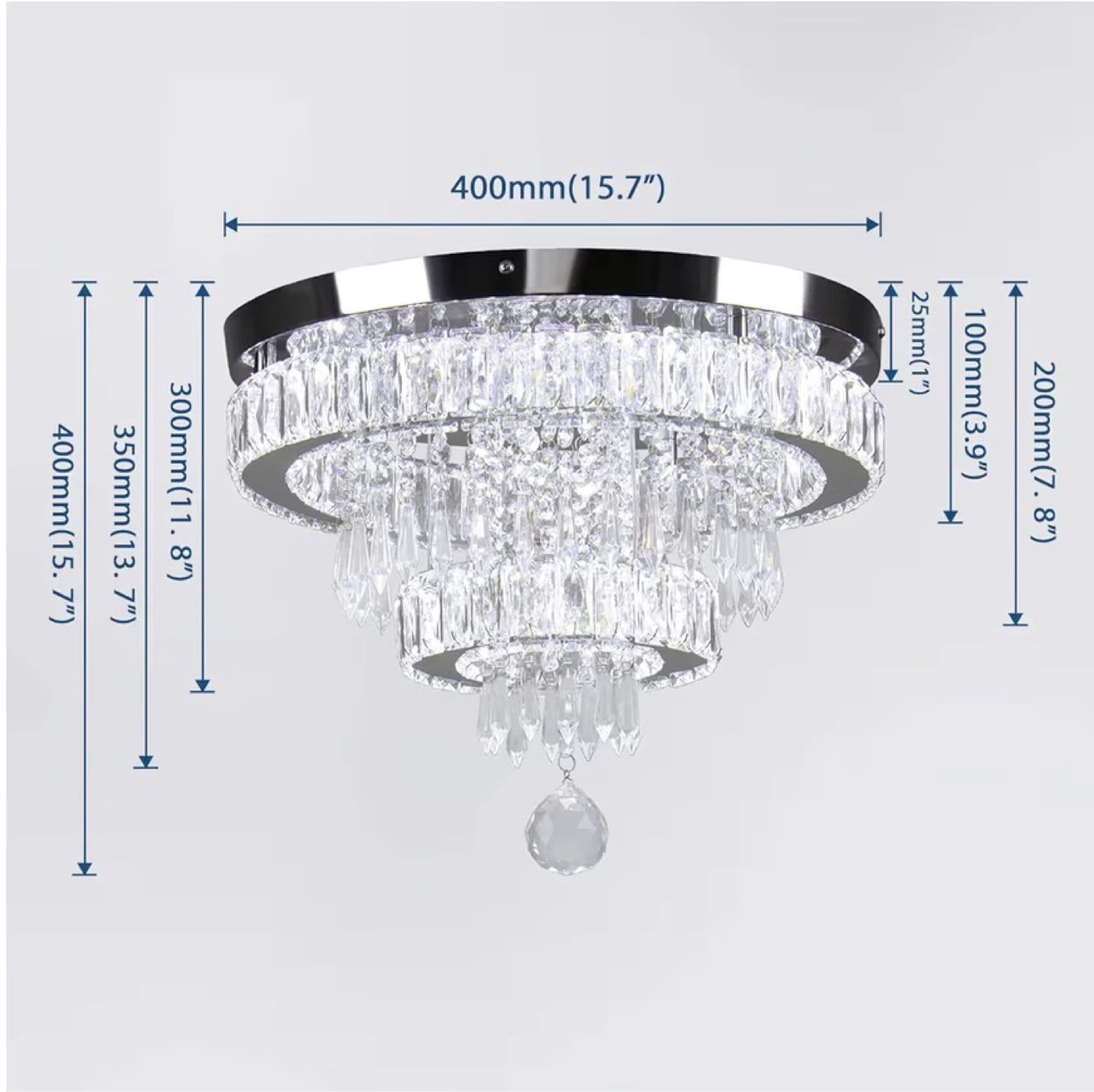 Crystal Chandelier Flush Mount Ceiling Light Fixture - photo 4