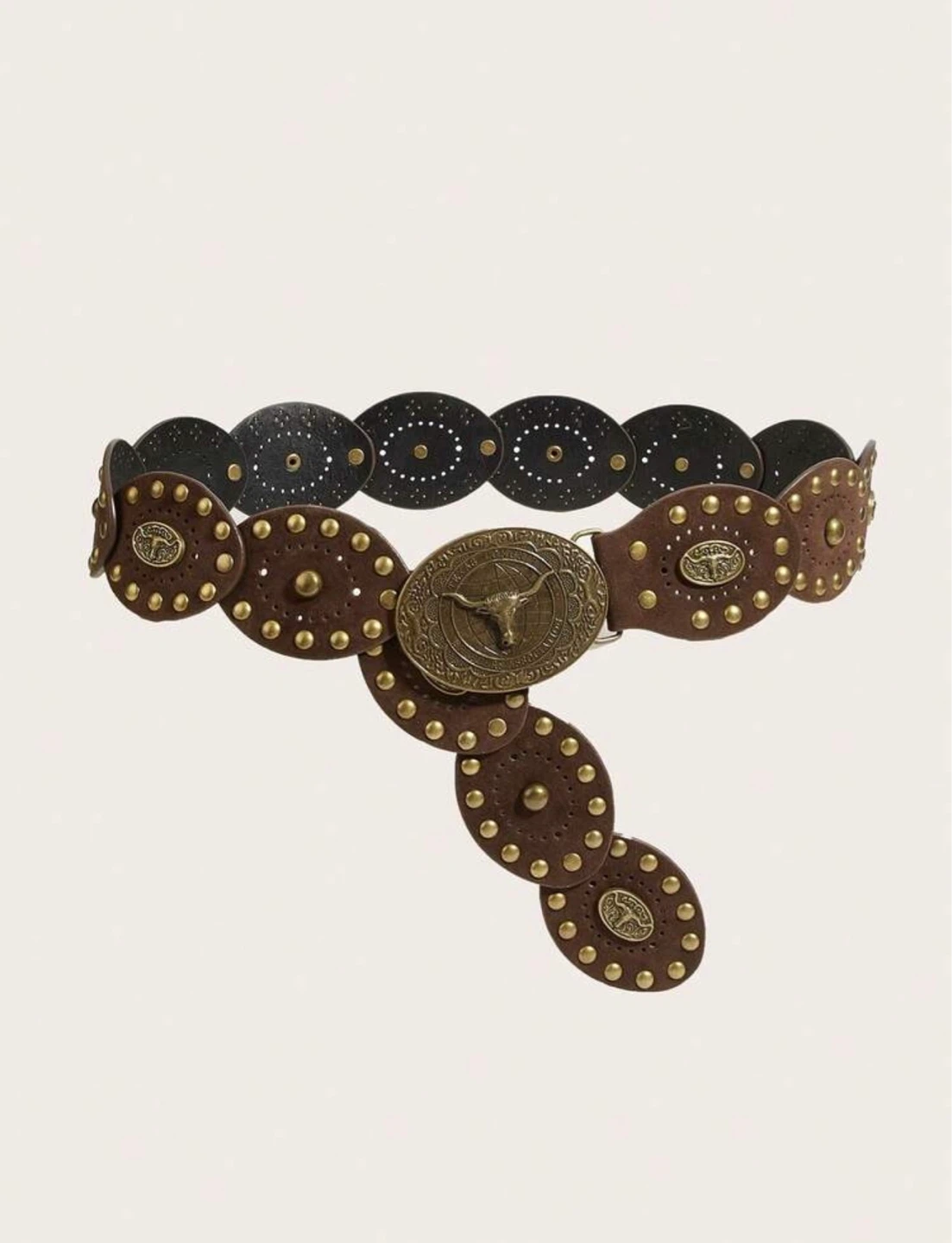 Western Boho Faux Suede Belt 42” Cowgirl Vintage Studded