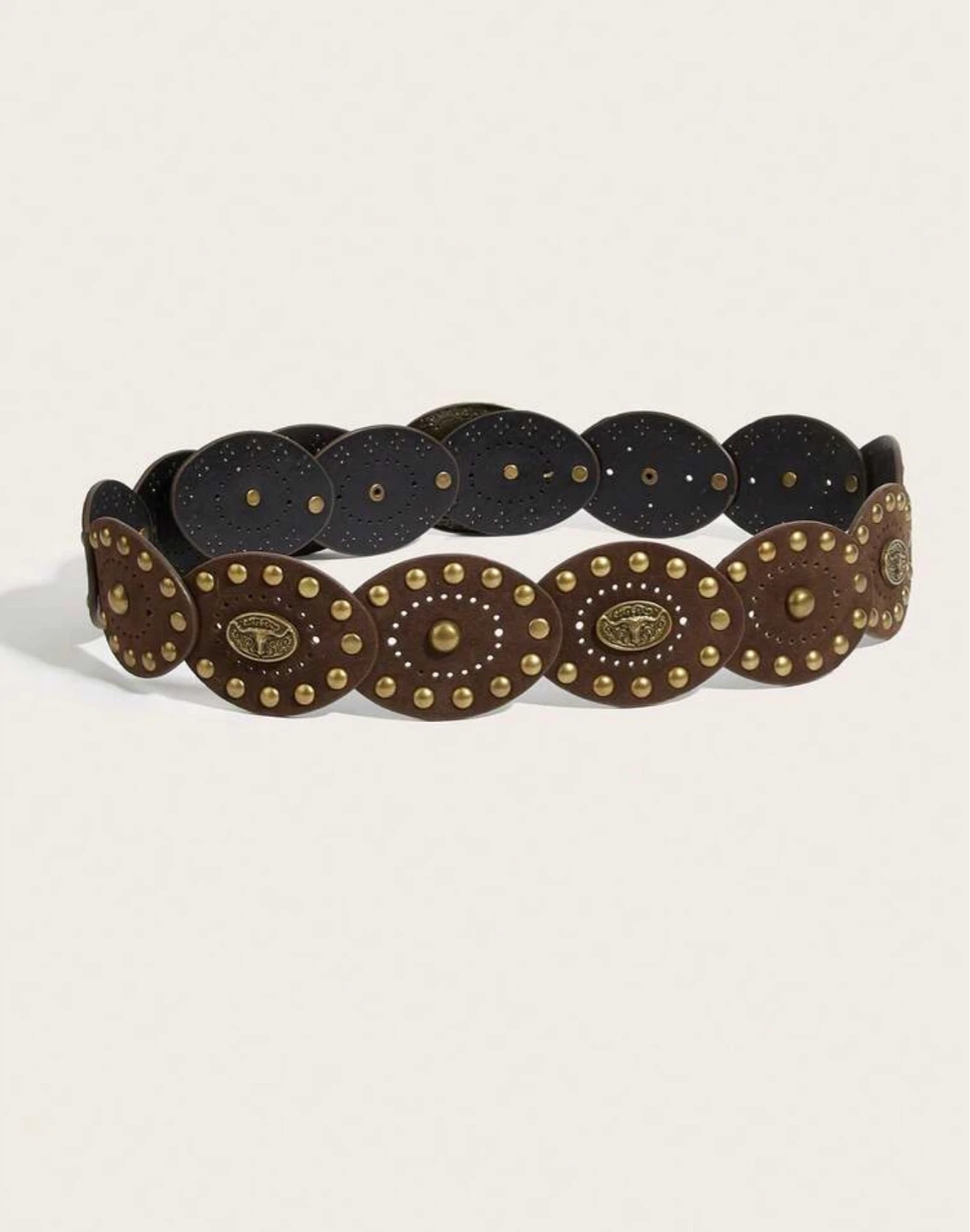 Western Boho Faux Suede Belt 42” Cowgirl Vintage Studded - photo 2