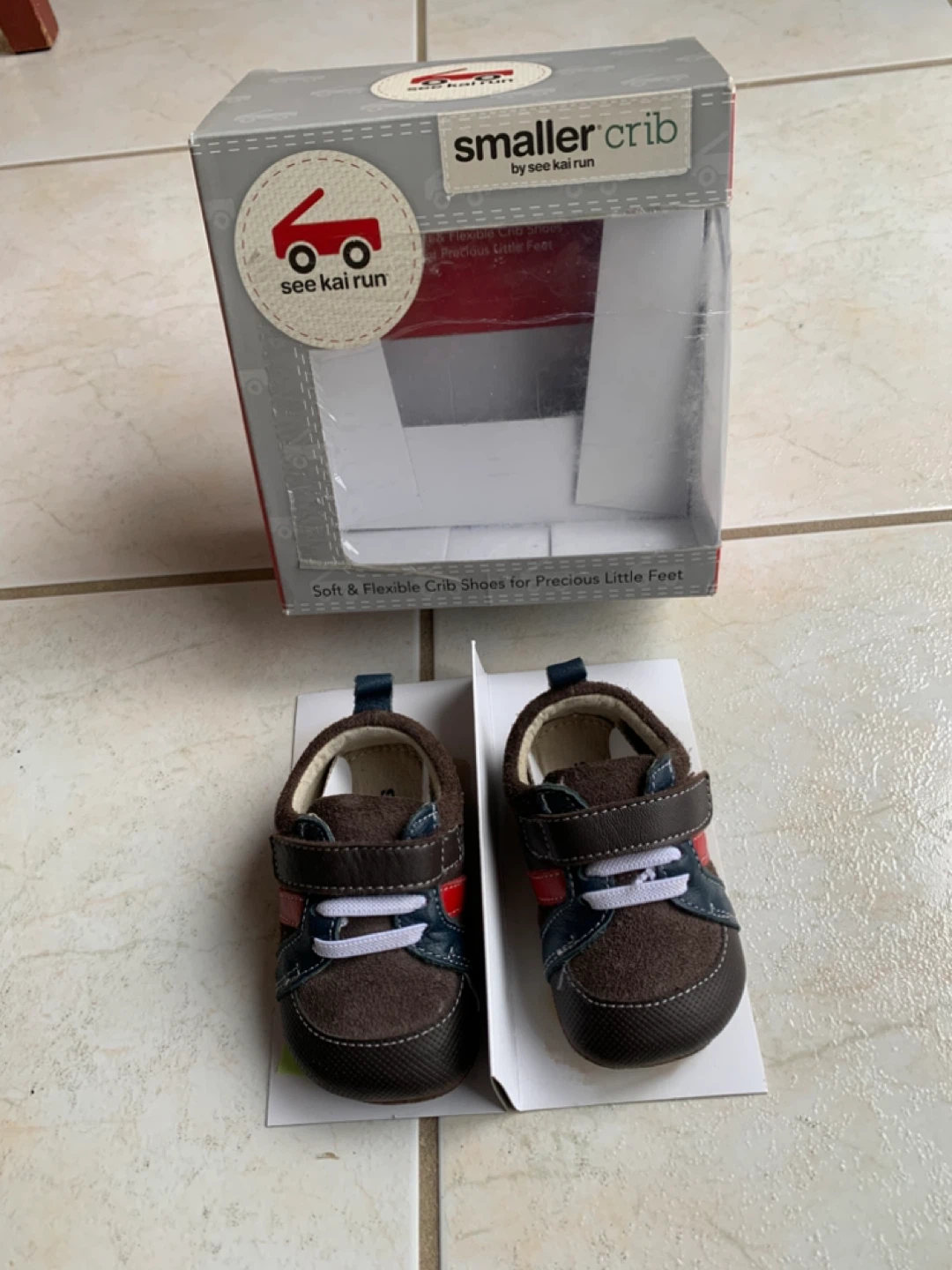 Brand New See Kai Run Crib Shoes - Emerson, Brown - 6-9 Months - photo 2