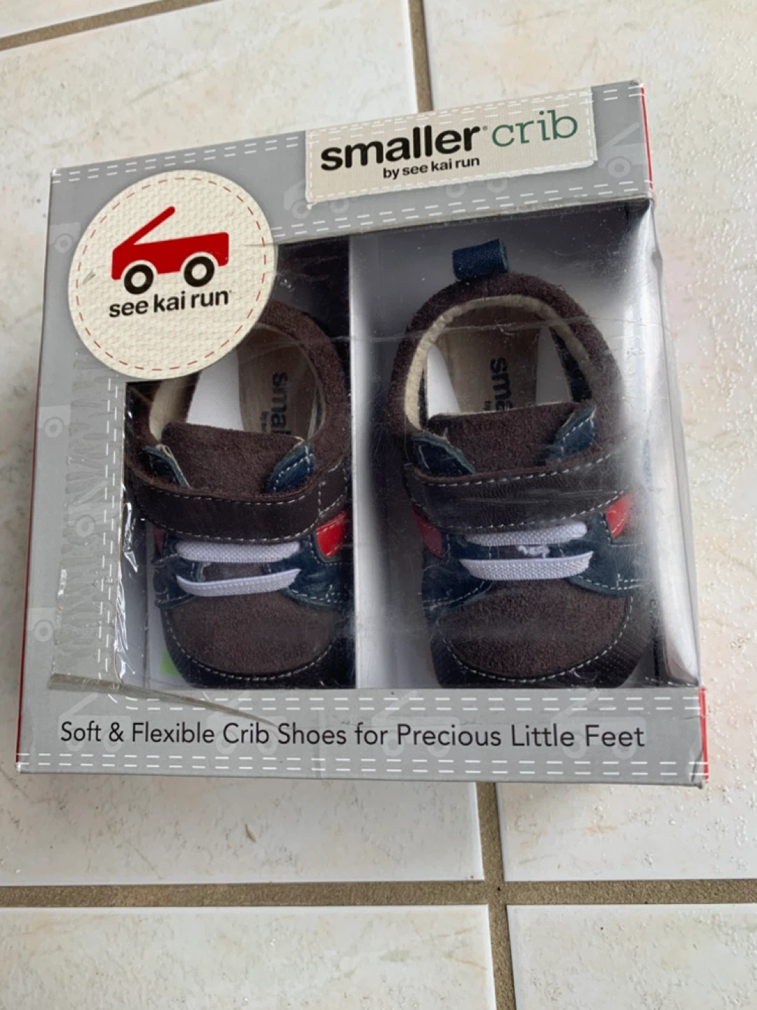 Brand New See Kai Run Crib Shoes - Emerson, Brown - 6-9 Months