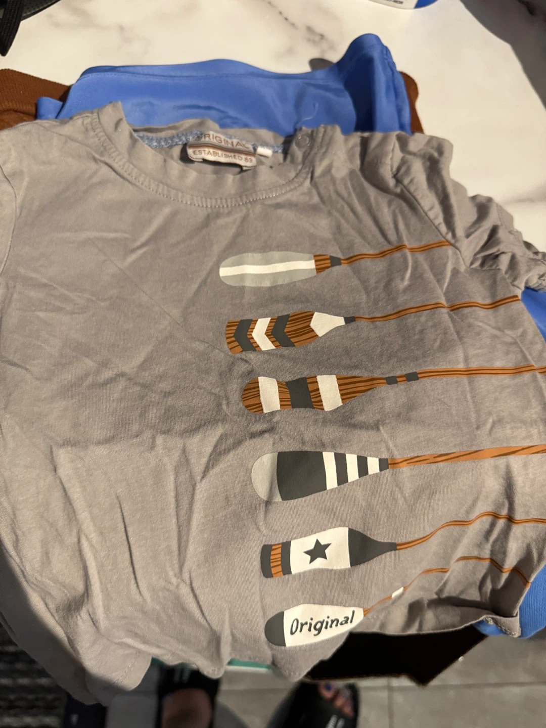 Swim t shirt blue  and gray t shirt 12-18mos - photo 3