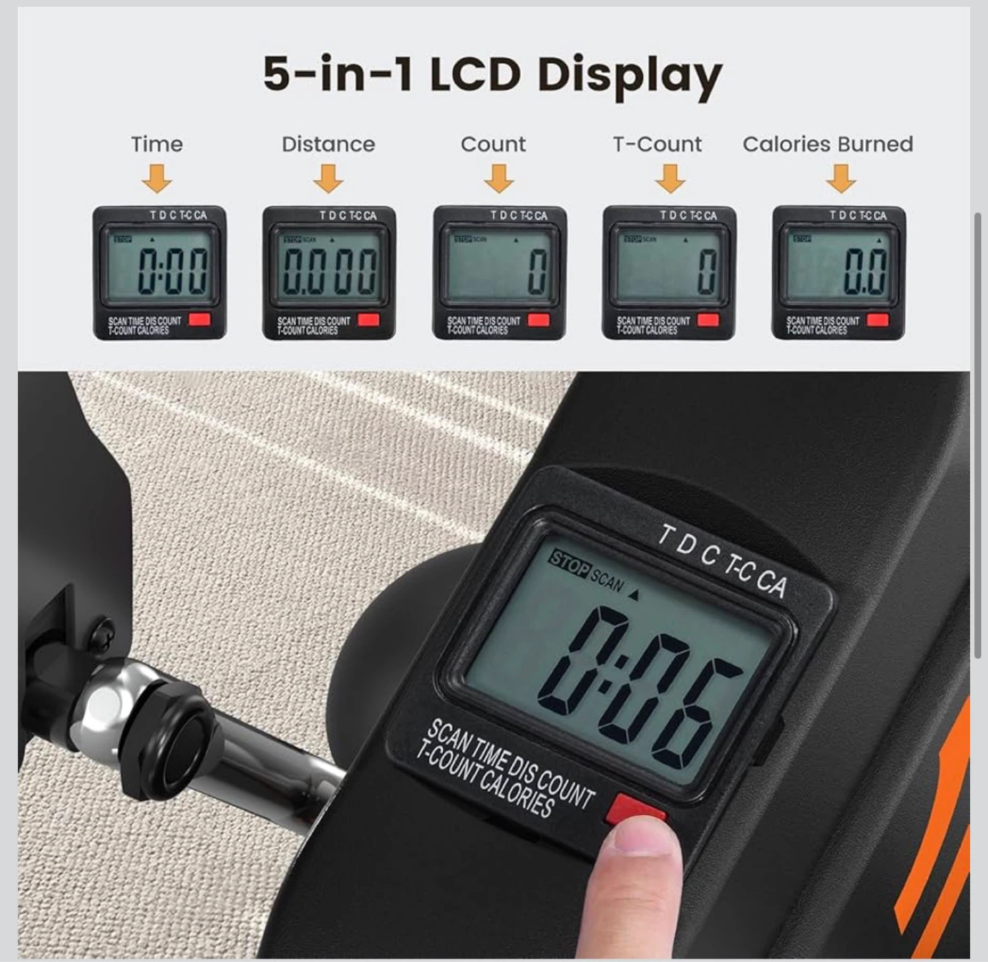 Under Desk Exercise Bike Pedal Exerciser UD4 - photo 3