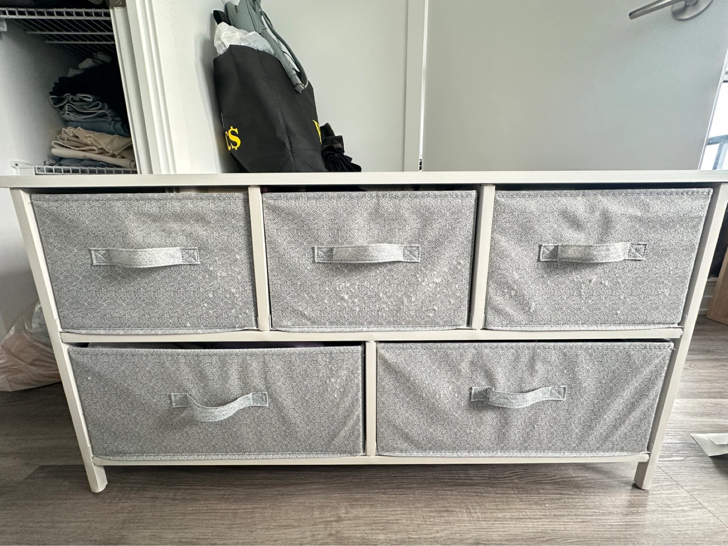 White 6-Drawer Fabric Dresser (No, the cat is not included) - photo 2