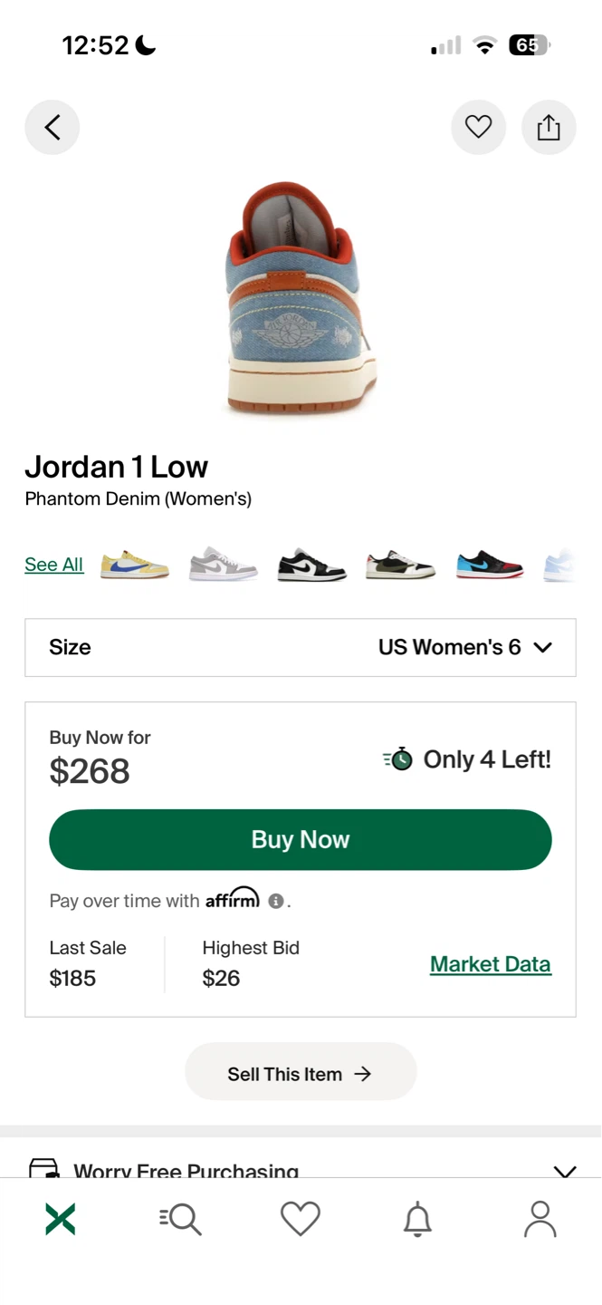 Jordan 1 Low Phantom Denim (Women's) Size 6 - photo 2