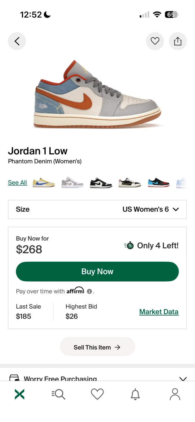 Jordan 1 Low Phantom Denim (Women's) Size 6 - photo 3