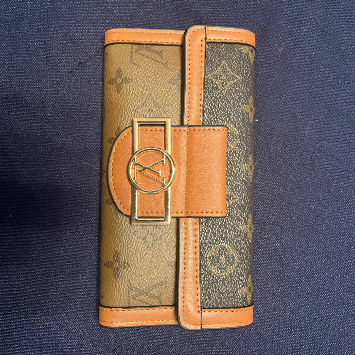 Brown Monogram Print Wallet