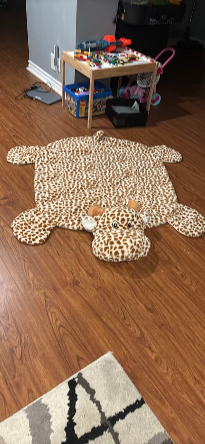 Giraffe Shaped Plush Rug