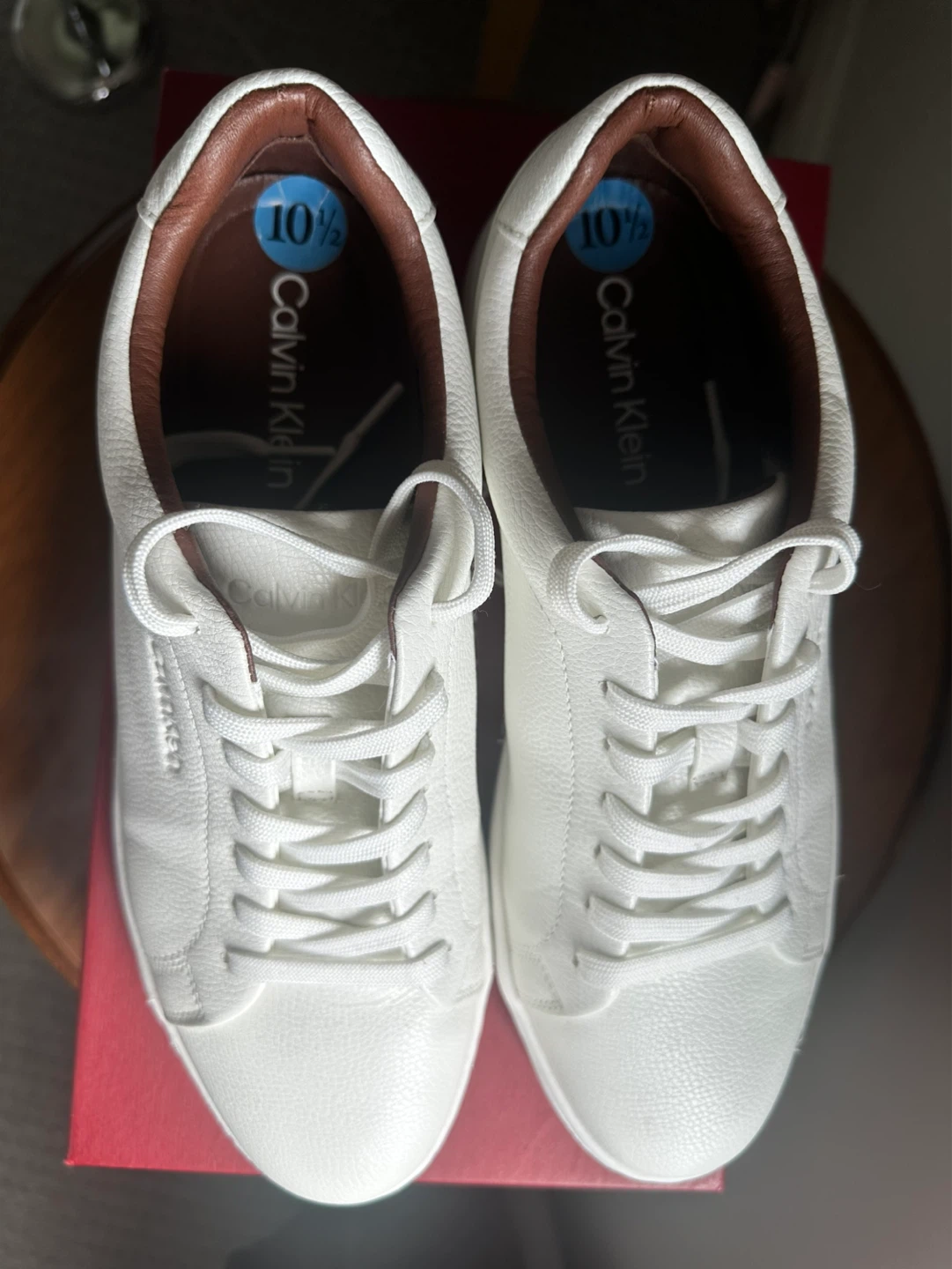 Calvin Klein Men's White Leather Sneakers Size 10.5 - photo 4