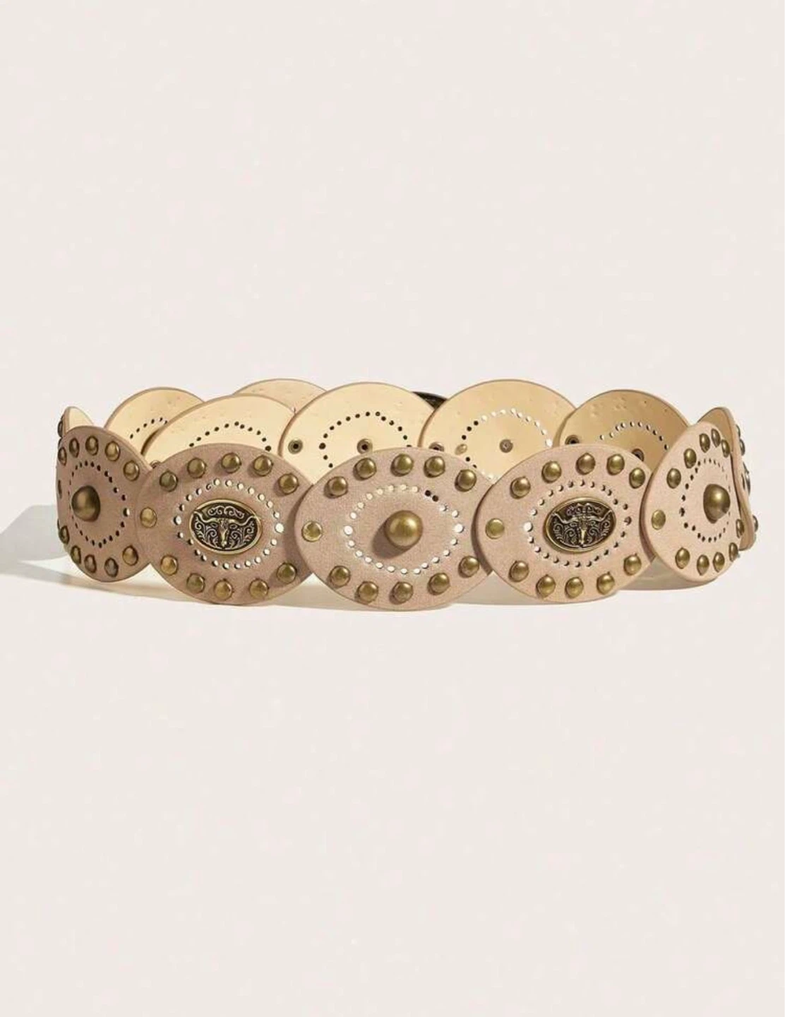 Western Boho Cowgirl Belt 42” Faux Suede Concho Studded - photo 2