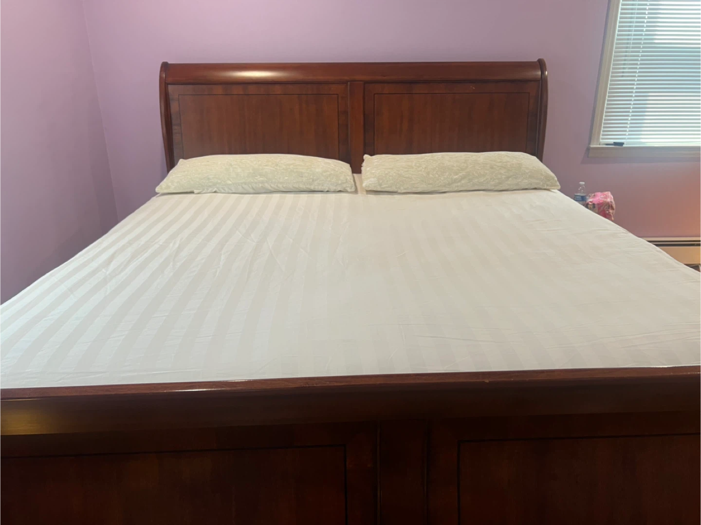 Dark Wood Sleigh Bed Frame - King Size - photo 4