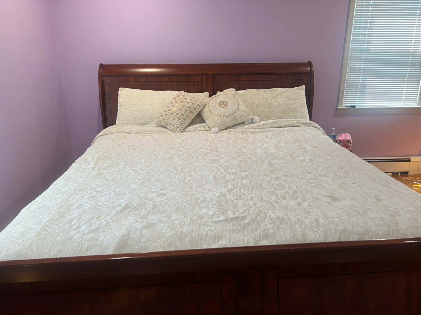 Dark Wood Sleigh Bed Frame - King Size - photo 3