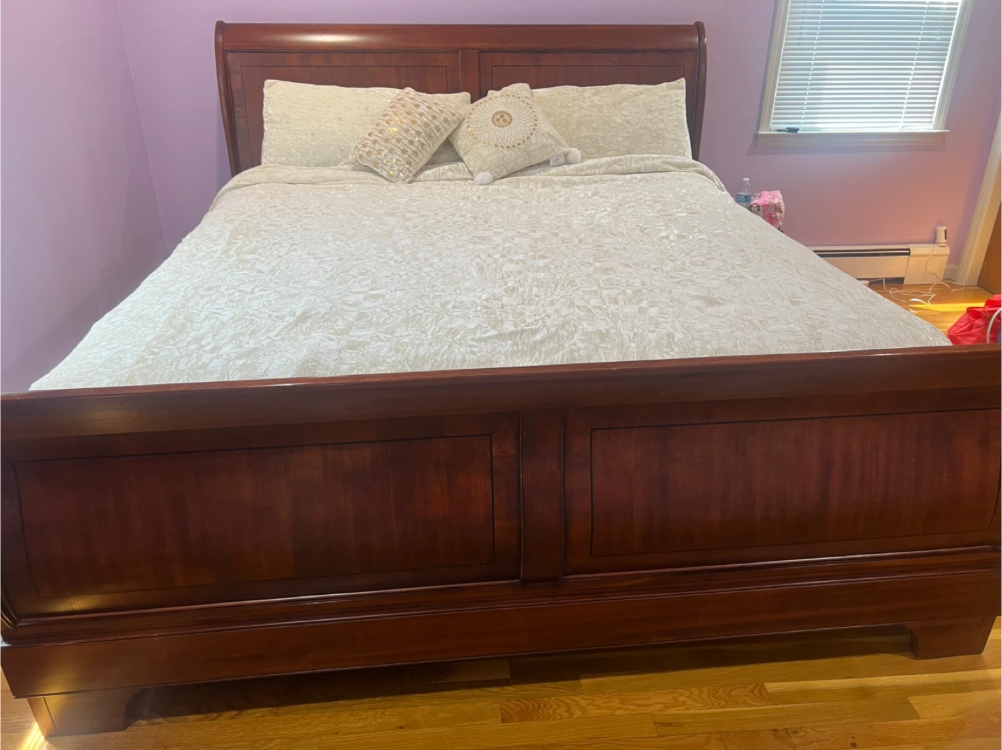 Dark Wood Sleigh Bed Frame - King Size - photo 2