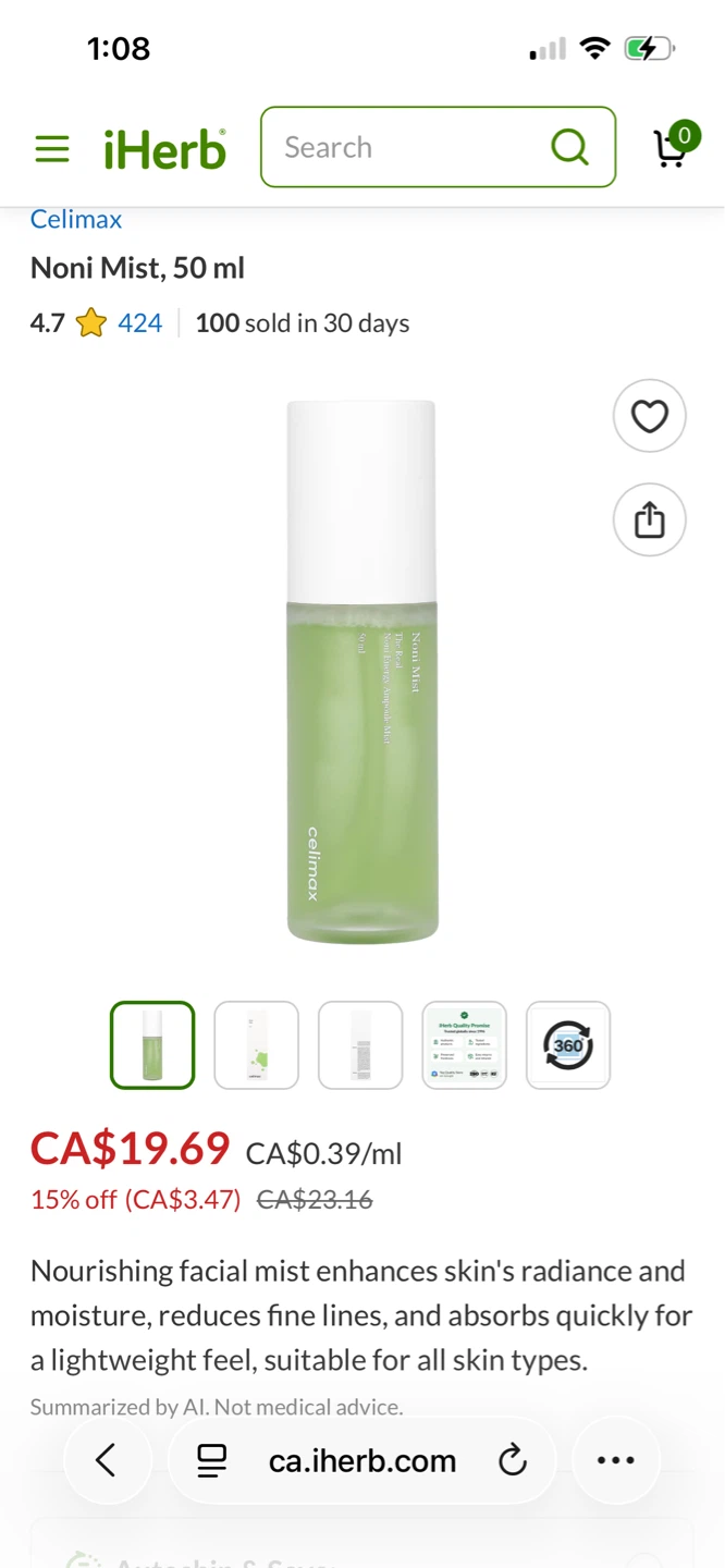 CELIMAX The Real Noni Energy Ampoule Mist 50ml - photo 2