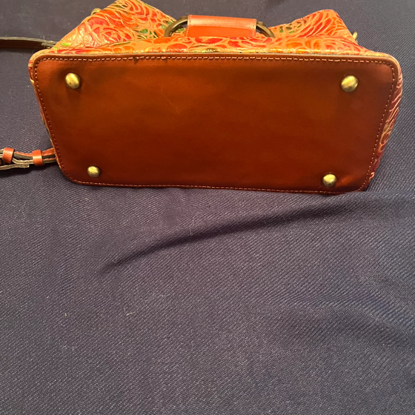 Patricia NashLeather Floral Satchel Handbag - photo 4