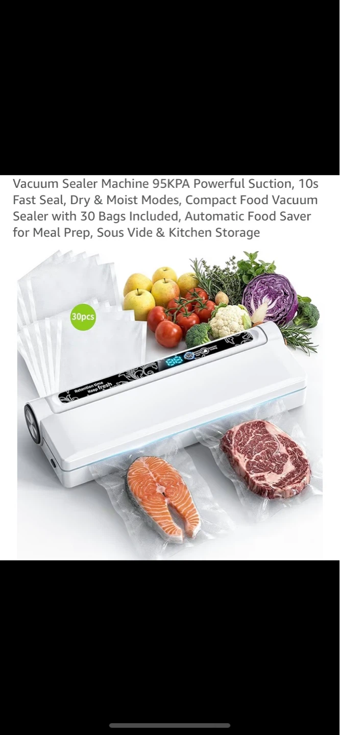 White Vacuum Sealer Machine with 30 Bags Included - photo 2