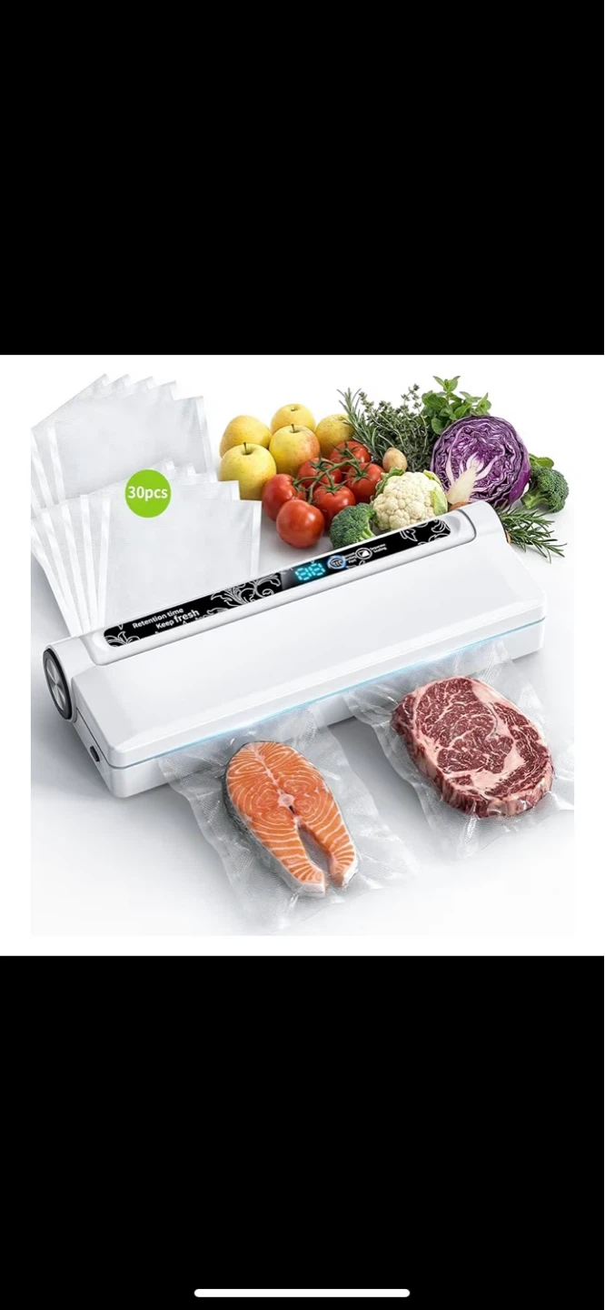 White Vacuum Sealer Machine with 30 Bags Included