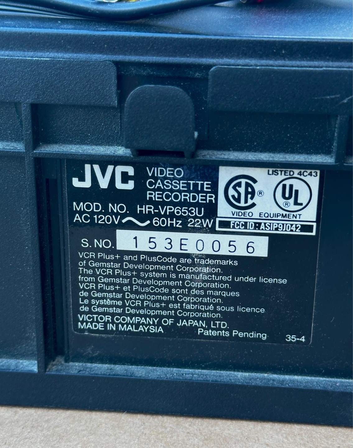 JVC HR-VP653U Video Cassette Recorder - photo 2