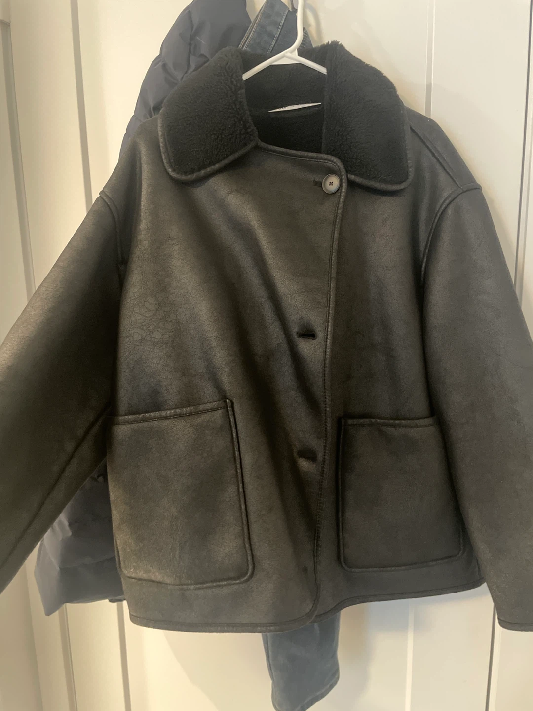 Zara Black Faux Leather Jacket