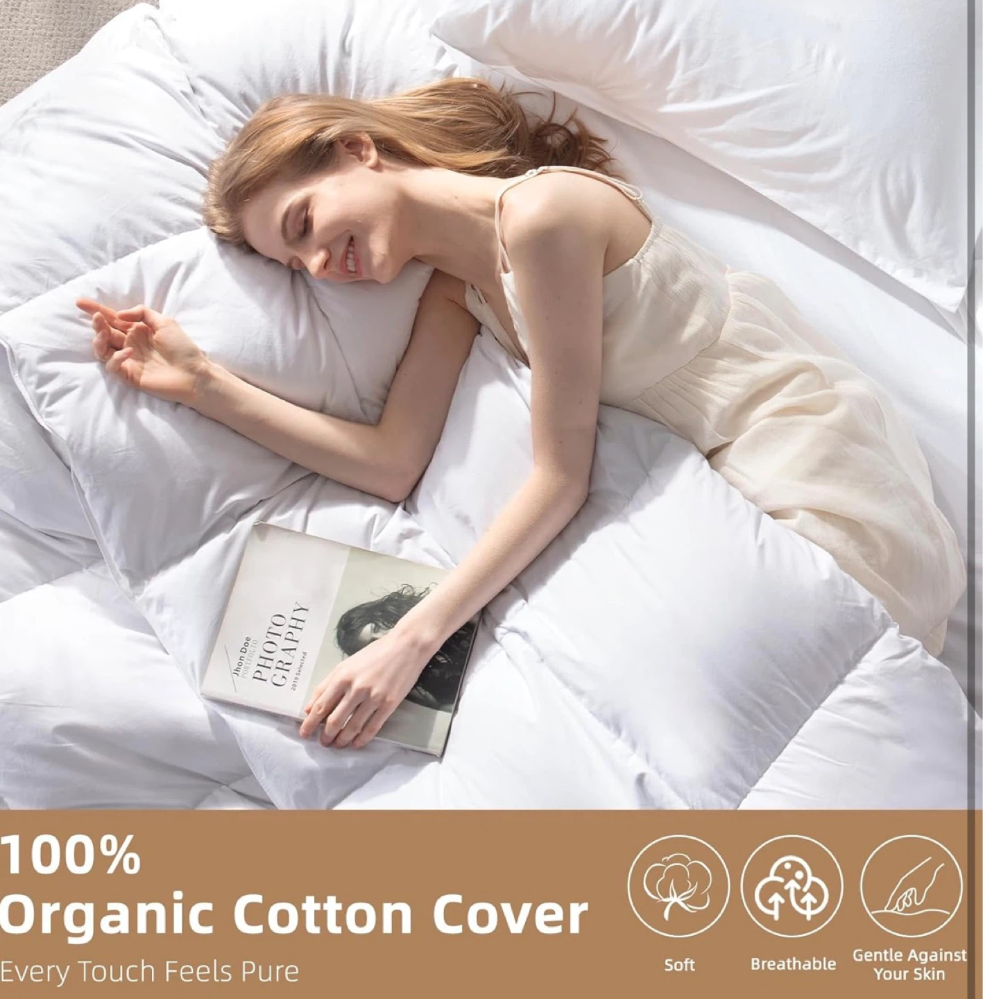 Organic Cotton Down Comforter - OEKO TEX & RDS Certified - photo 3