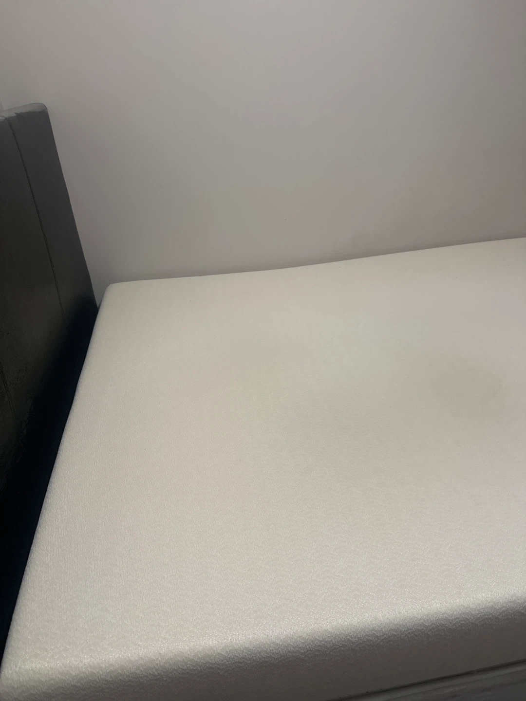 White Queen Mattress with Black Faux Leather Bed Frame - photo 3
