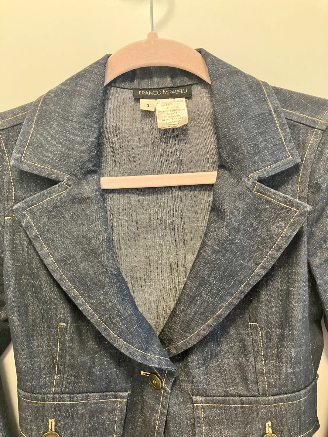 Franco Mirabelli Denim Blazer Size 0 - photo 3