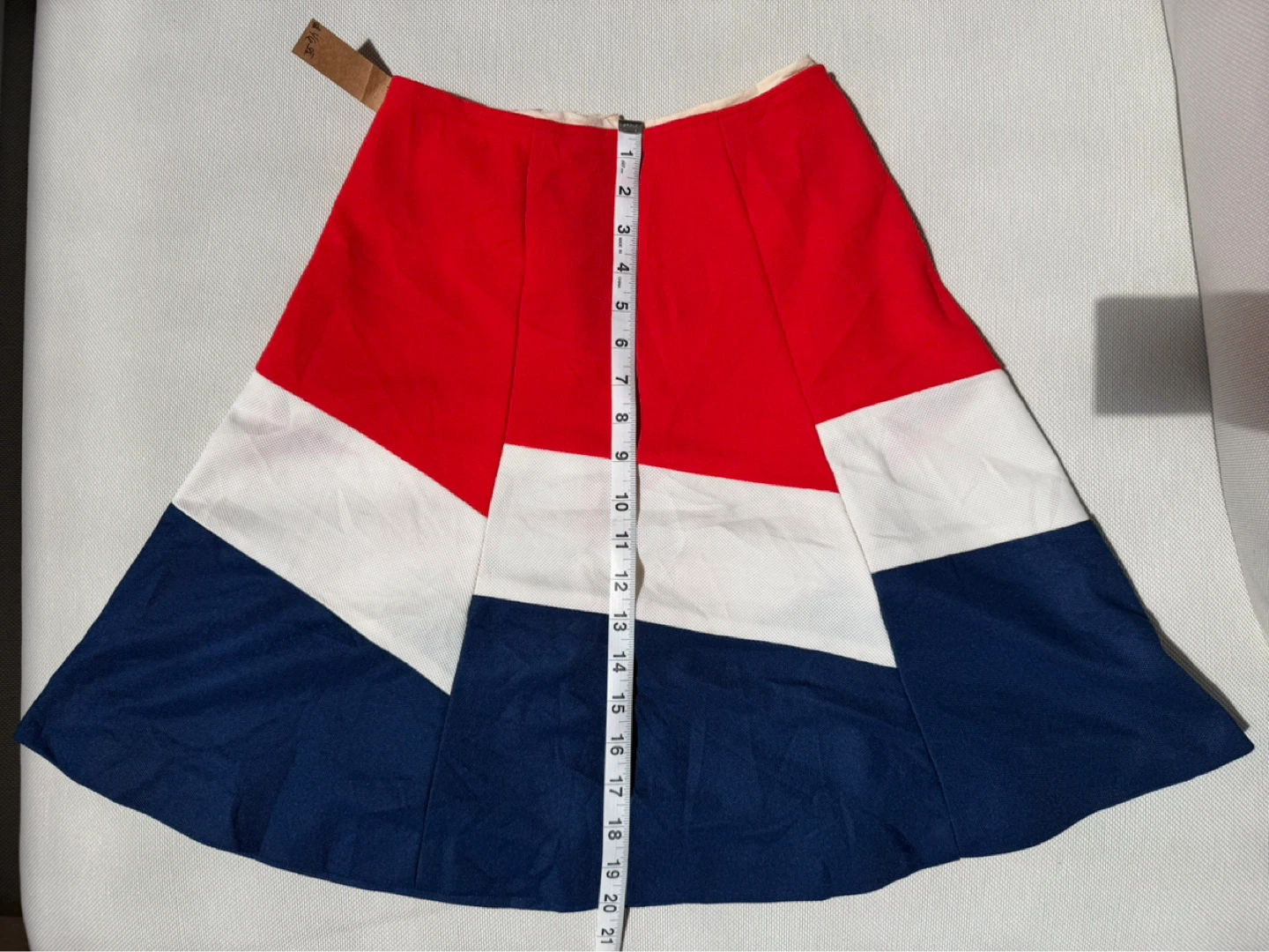 S - Vintage Red White Blue Pleated A-Line Skirt - photo 4