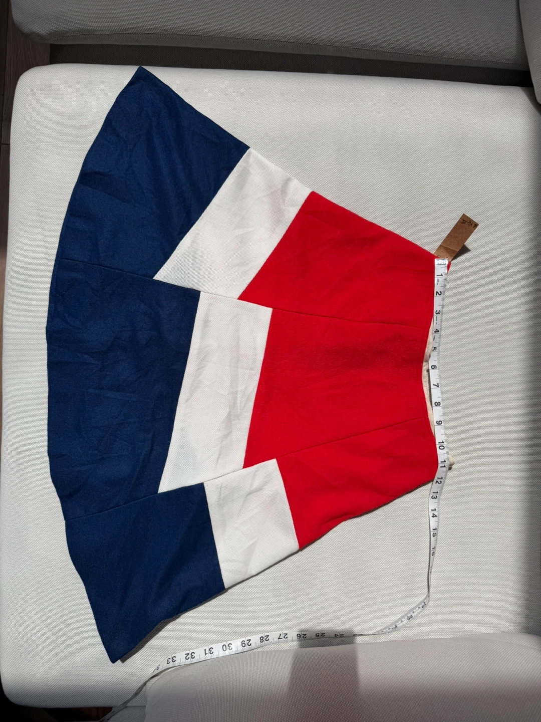 S - Vintage Red White Blue Pleated A-Line Skirt - photo 3