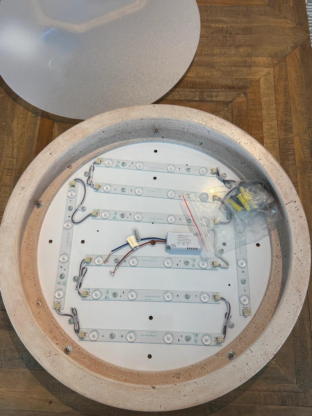 New Travertine LED Ceiling Flush Mount - photo 3