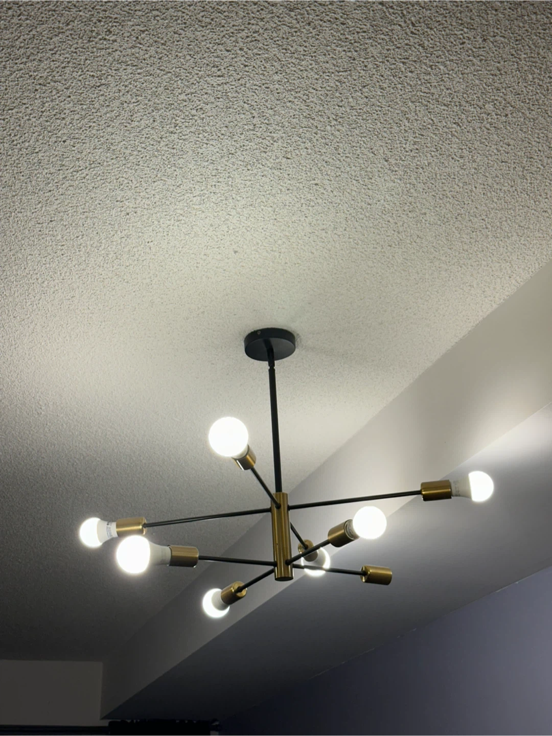 Sputnik Chandelier - Black and Gold