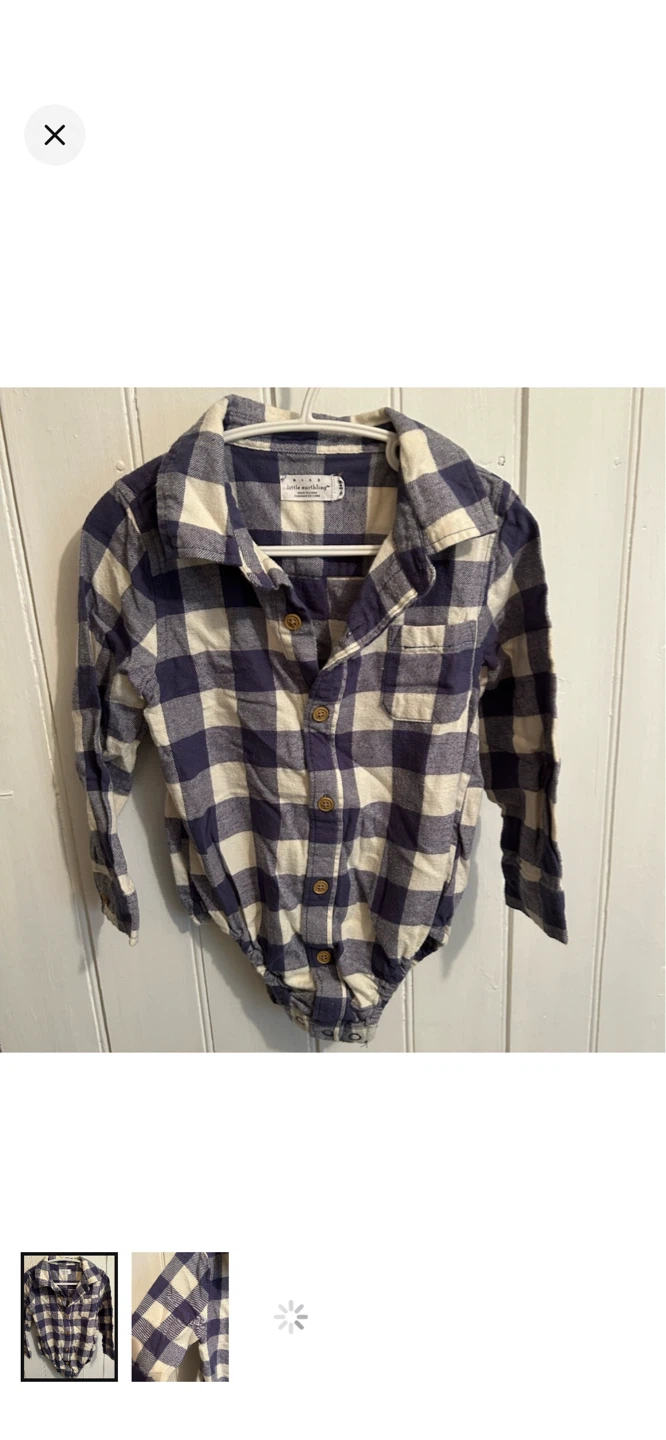 Rise Little Earthling Flannel Button-Up Shirt Size 18-24M