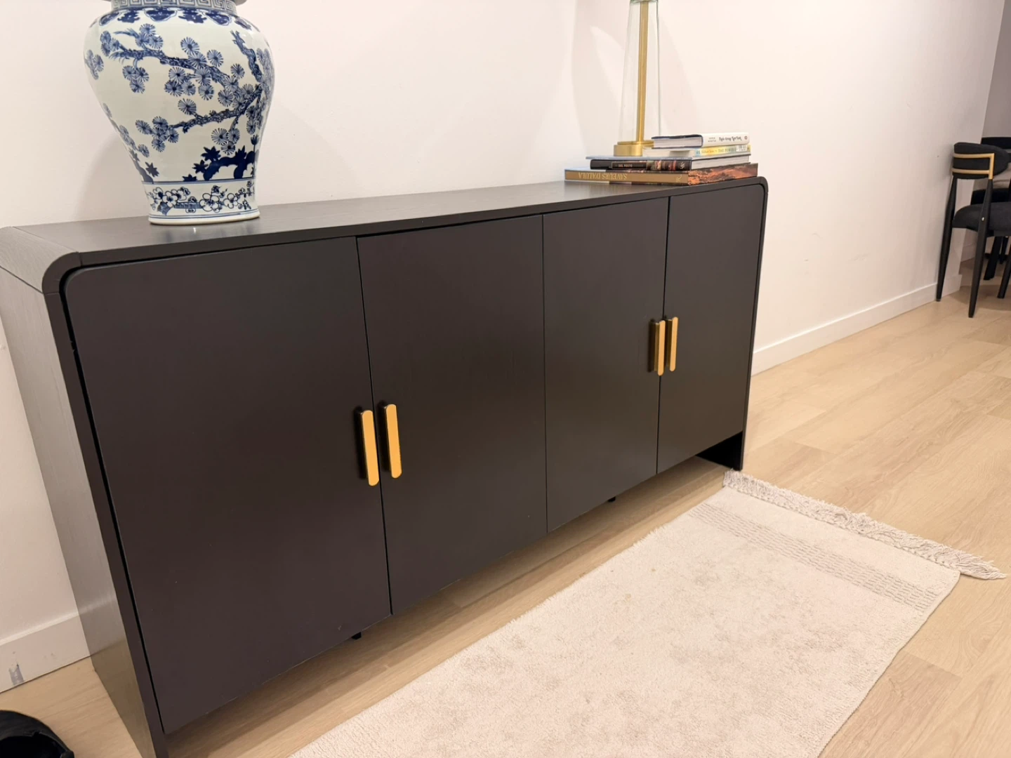 Black Sideboard with Gold Handles