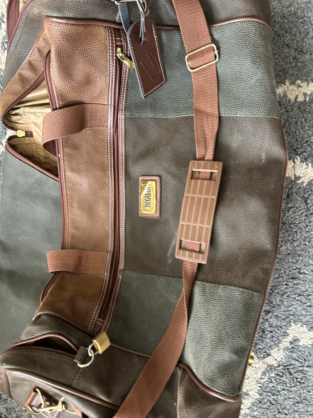 Villager Travel Bag - Patchwork Brown & Green