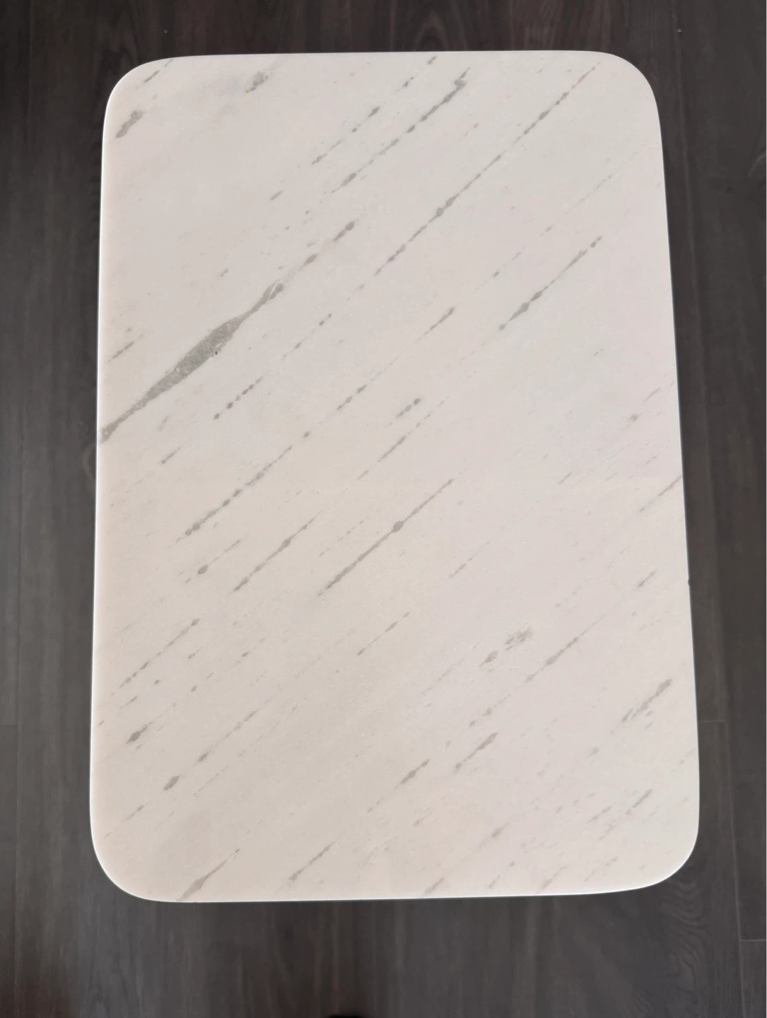 White Marble Top Side Table with Metal Frame - photo 3