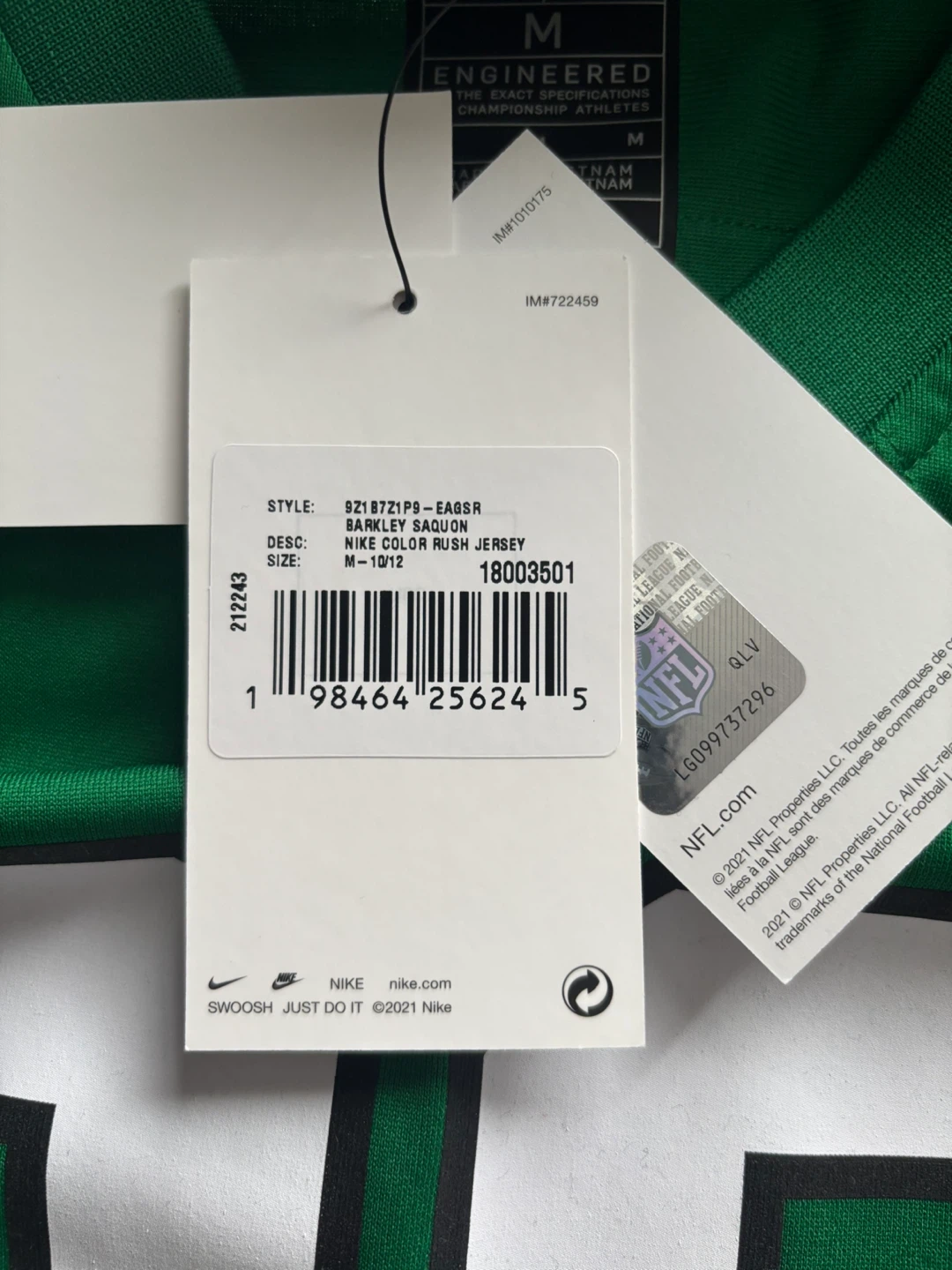 Nike NFL Barkley 26 Green Color Rush Jersey Size M - photo 4
