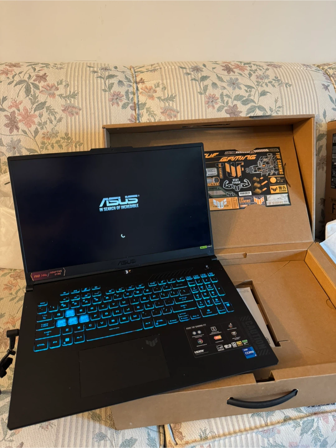 Brand New Asus i7 TUF gaming F17 laptop 16GB 512GB