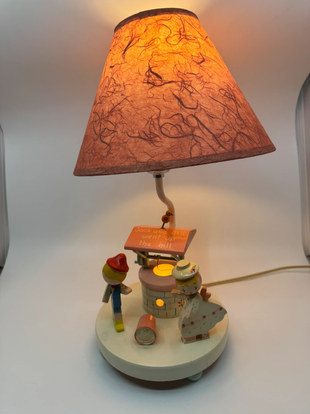 Jack and Jill Wooden Nursery Lamp
