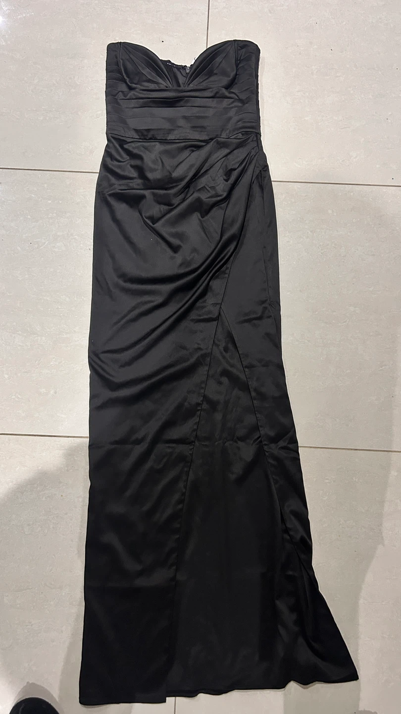 BABYBOO Black Strapless Ruched Maxi Dress - photo 5