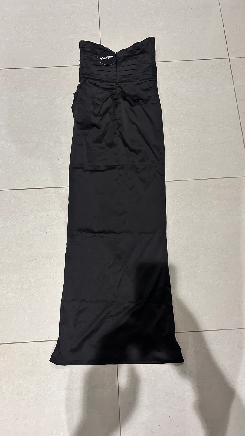 BABYBOO Black Strapless Ruched Maxi Dress - photo 2