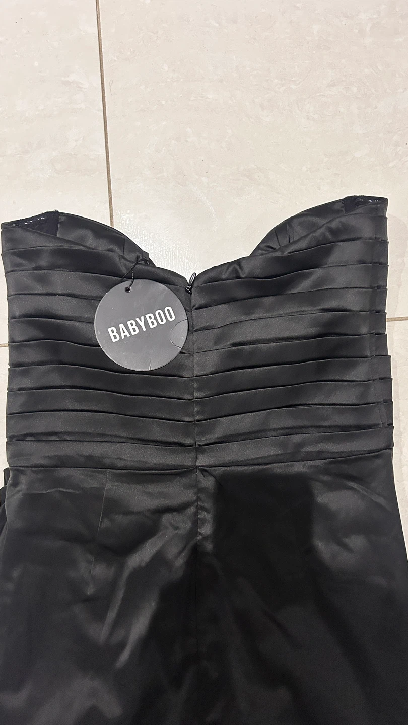 BABYBOO Black Strapless Ruched Maxi Dress - photo 3
