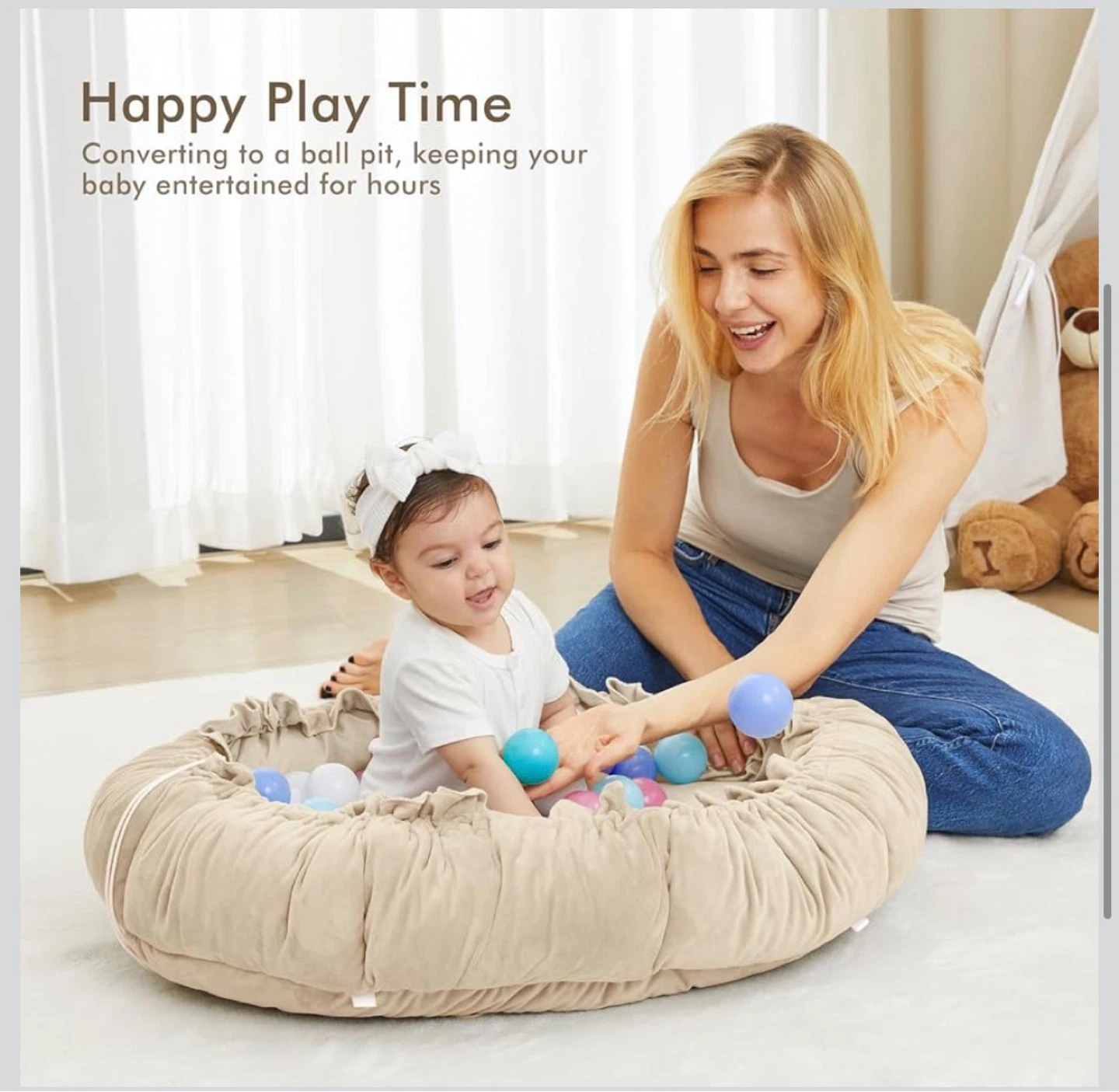 5 in 1 Baby Play Gym Mat - Khaki 5GB - photo 4