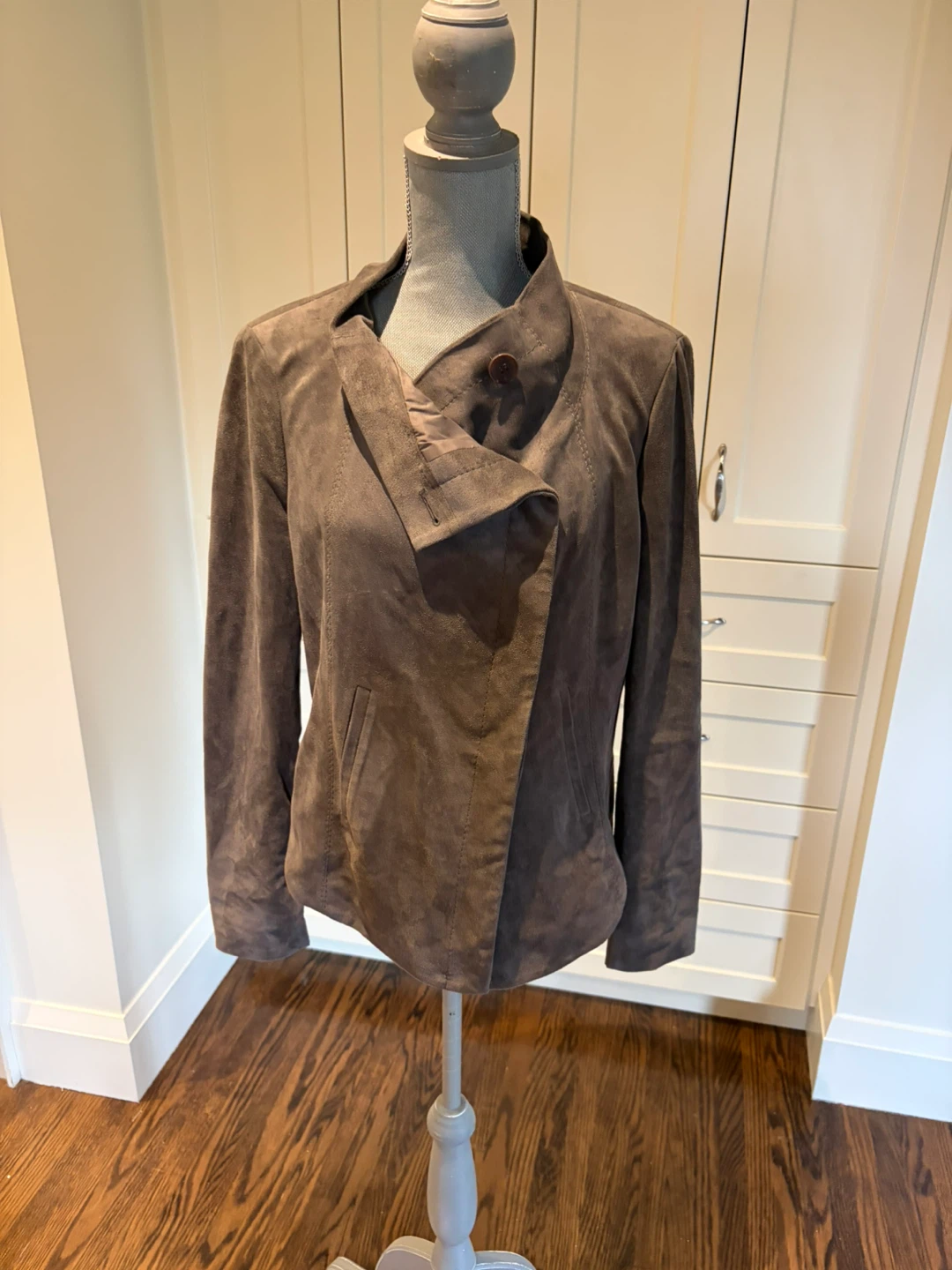 Grey/Violet Suede Asymmetrical Jacket - photo 2