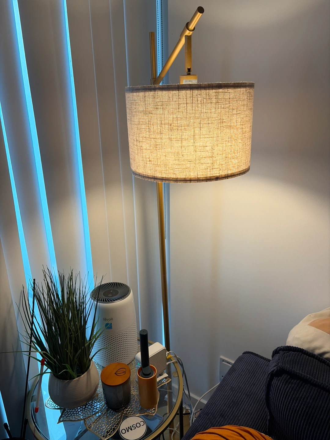 Modern Wayfair Gold Floor Lamp with Drum Shade
